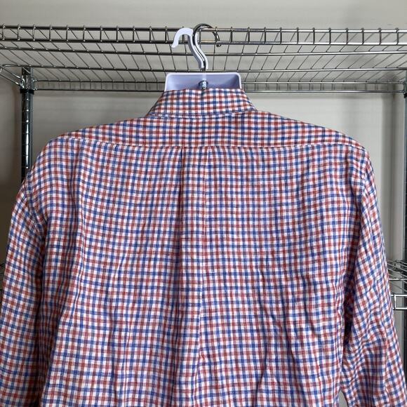 Vineyard‎ Vines Men's Slim Murray Plaid Linen Shirt Size M Preppy Old Money ACK - Picture 11 of 12